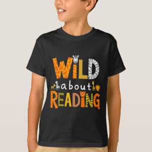 Tierdruck liest ein Buch Charakter Kinder wild dar T-Shirt