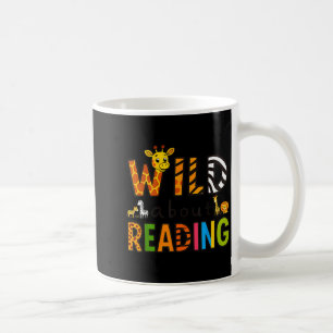 Tierdruck liest einen Buchcharakter Kinder wild da Kaffeetasse