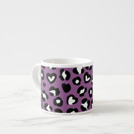 Tierdruck, Lila Leopard, Geparden, Herz Espressotasse