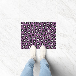 Tierdruck, Lila Leopard, Geparden, Herz Fußmatte
