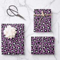 Tierdruck, Lila Leopard, Geparden, Herz