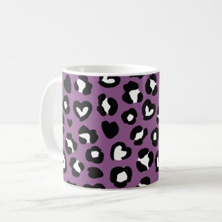 Tierdruck, Lila Leopard, Geparden, Herz Kaffeetasse