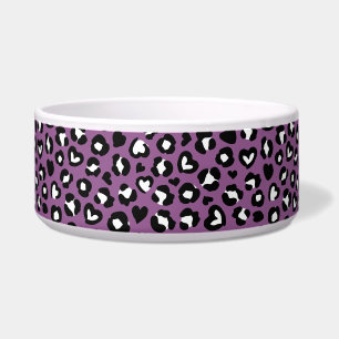 Tierdruck, Lila Leopard, Geparden, Herz Napf