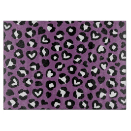 Tierdruck, Lila Leopard, Geparden, Herz Schneidebrett
