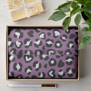 Tierdruck, Lila Leopard, Geparden, Herz Seidenpapier