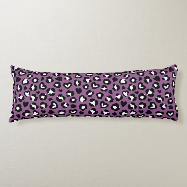Tierdruck, Lila Leopard, Geparden, Herz Seitenschläferkissen (Vorderseite)