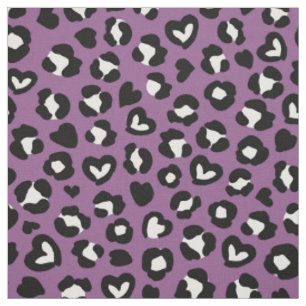 Tierdruck, Lila Leopard, Geparden, Herz Stoff