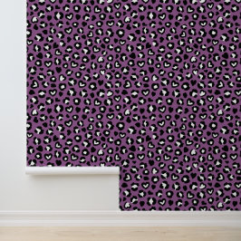 Tierdruck, Lila Leopard, Geparden, Herz Tapete