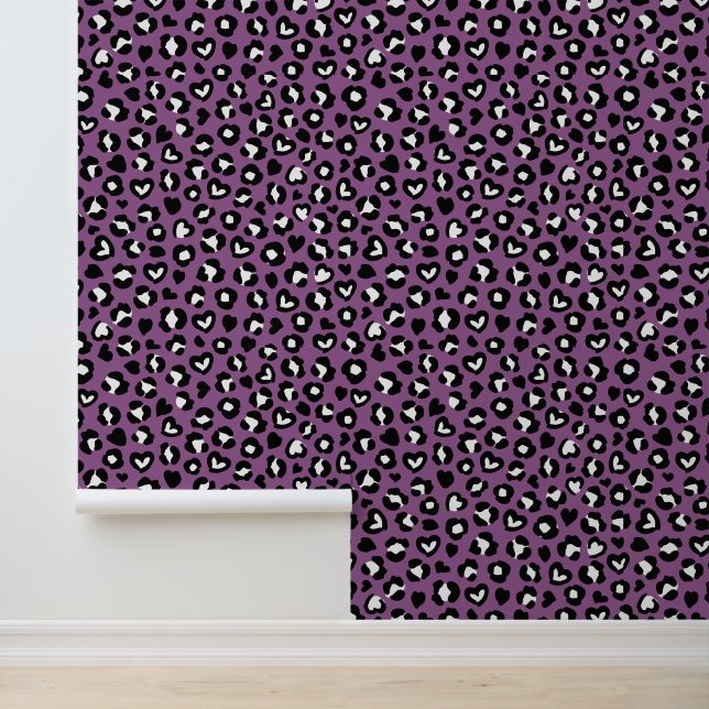 Tierdruck, Lila Leopard, Geparden, Herz Tapete (Anwendung)