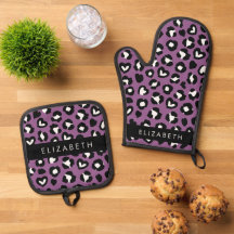 Tierdruck, Lila Leopard, Herz, Ihr Name