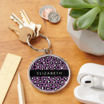 Tierdruck, Lila Leopard, Herz, Ihr Name