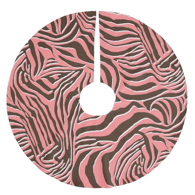 Tierdruck, nahtloses Zebramuster. Polyester Weihnachtsbaumdecke (Vorderseite)