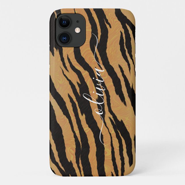 Tierdruck, Personalisierter Name Tiger Case-Mate iPhone Hülle (Rückseite)