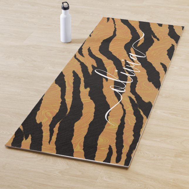 Tierdruck, Personalisierter Name Tiger Yogamatte (Beispiel)