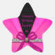 Tierdruck-Pink u. Schwarzes gefalteter Bonbon 16 Stern-Aufkleber (Vorderseite)