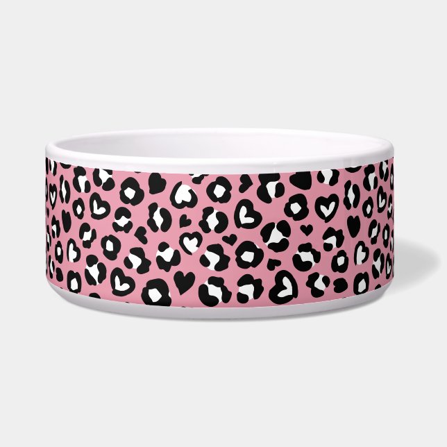 Tierdruck, rosa Leopard, Geparden, Herz Napf (Vorderseite)