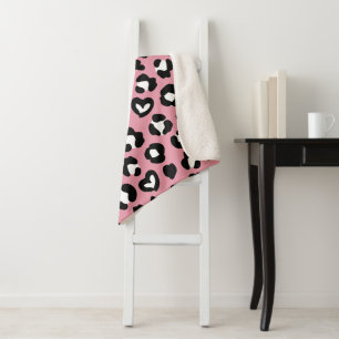 Tierdruck, rosa Leopard, Geparden, Herz Sherpadecke