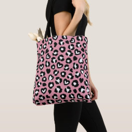 Tierdruck, rosa Leopard, Geparden, Herz Tasche