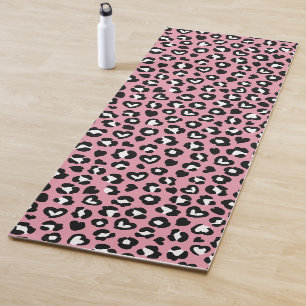 Tierdruck, rosa Leopard, Geparden, Herz Yogamatte