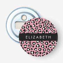 Tierdruck, rosa Leopard, Herz, Ihr Name