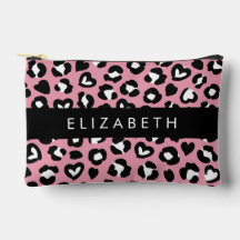 Tierdruck, rosa Leopard, Herz, Ihr Name