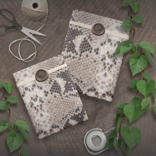 Tierdruck-Schlangen-Taupe Geschenkpapier