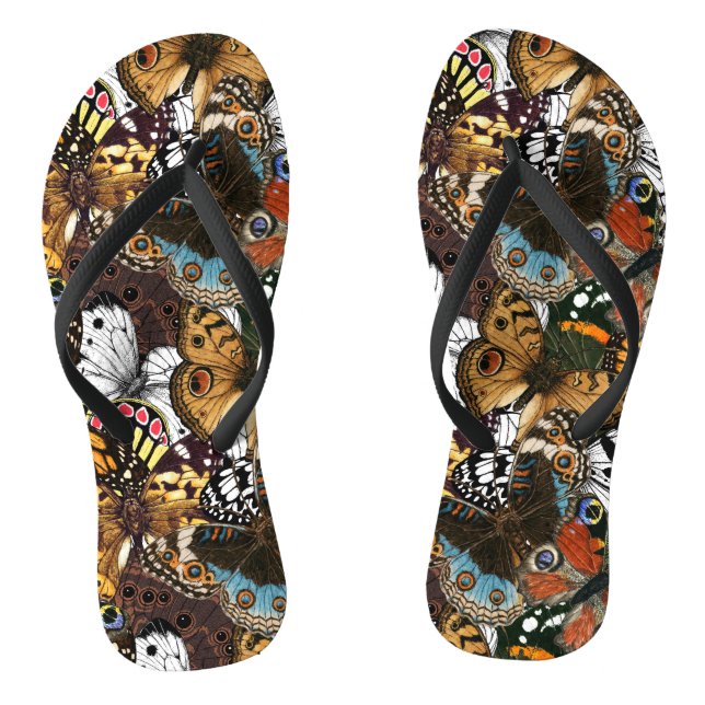 Tierdruck. Schmetterlingsflügel. Flip Flops (Fußbett)