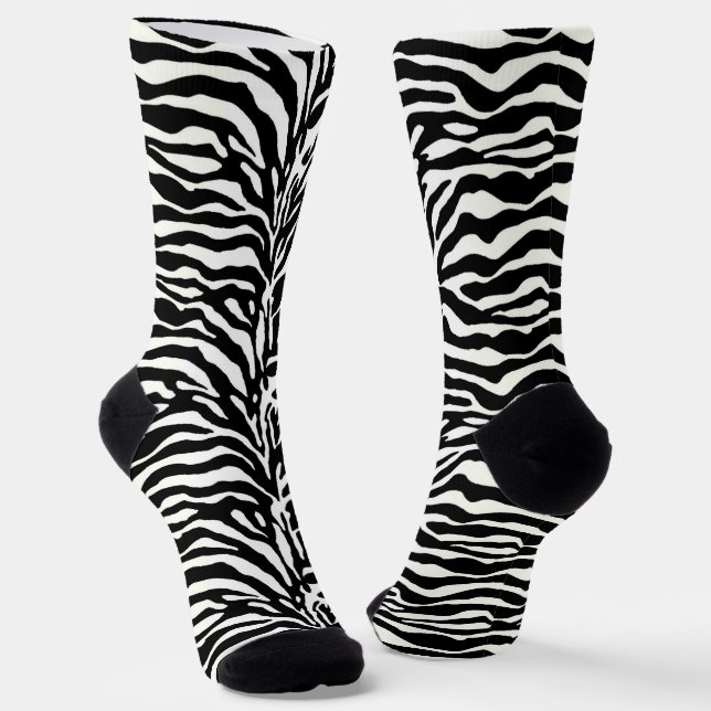 Tierdruck, Zebra in Schwarz und Weiß Socken (Gewinkelt)