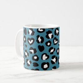 Tierdrucke, Blauer Leopard, Geparden, Herz Kaffeetasse