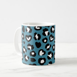 Tierdrucke, Blauer Leopard, Geparden, Herz Kaffeetasse