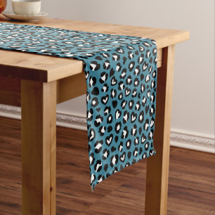 Tierdrucke, Blauer Leopard, Geparden, Herz Mittelgroßer Tischläufer
