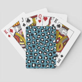 Tierdrucke, Blauer Leopard, Geparden, Herz Spielkarten