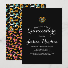 Tierdruckherz Quinceañera Sweet 16 Einladung