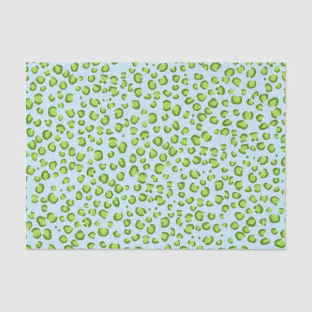 Tierdruckleopard-Muster Grünes Geschenk Seidenpapier (Vorderseite)
