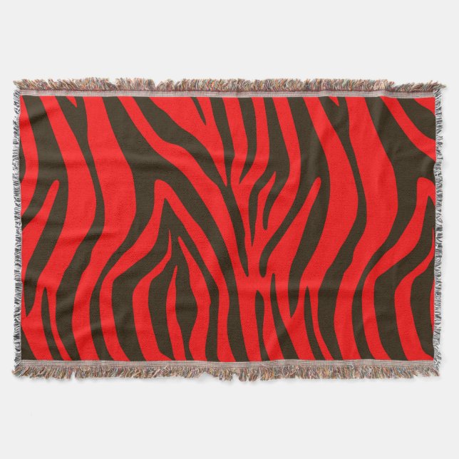 Tierdruckmuster des roten Zebra Decke (Vorderseite)