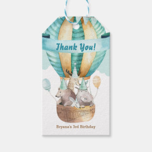 Tiere-Abenteuer-Watercolor-Boho-Birthday-Party Geschenkanhänger