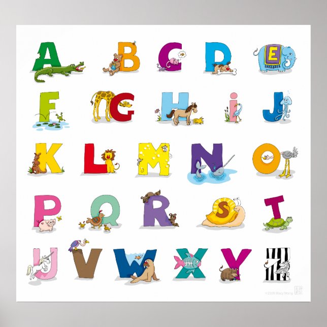 Tiere-Alphabet-Plakat Poster (Vorne)