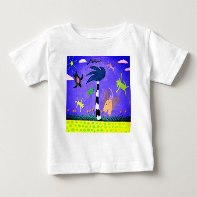 Tiere am Wind-T - Shirt (Vorderseite)