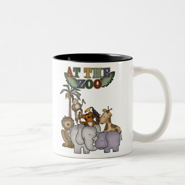 Tiere am Zoo Zweifarbige Tasse (Rechts)