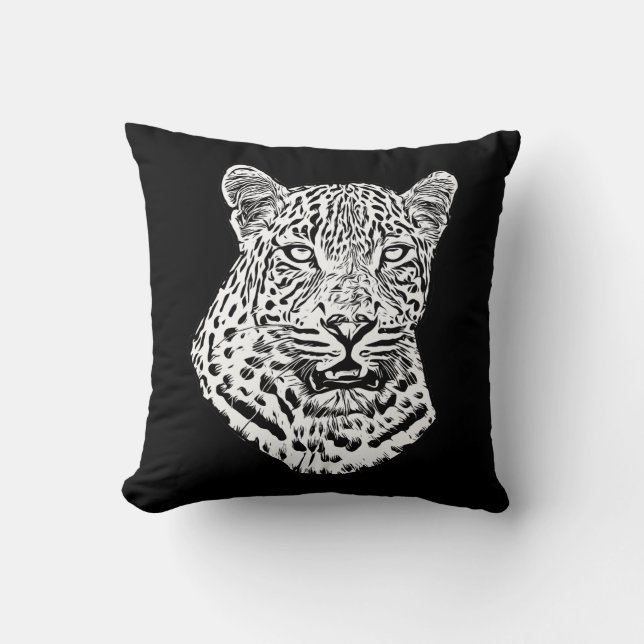 Tiere Art Snow Leopard Kopf Jungle Safari Kissen (Vorderseite)