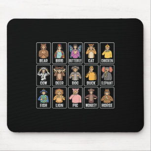 Tiere ASL Hand Gesture Tiere Gehörverlust Mousepad