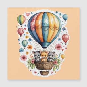 Tiere auf einem Ballon Magnetkarte