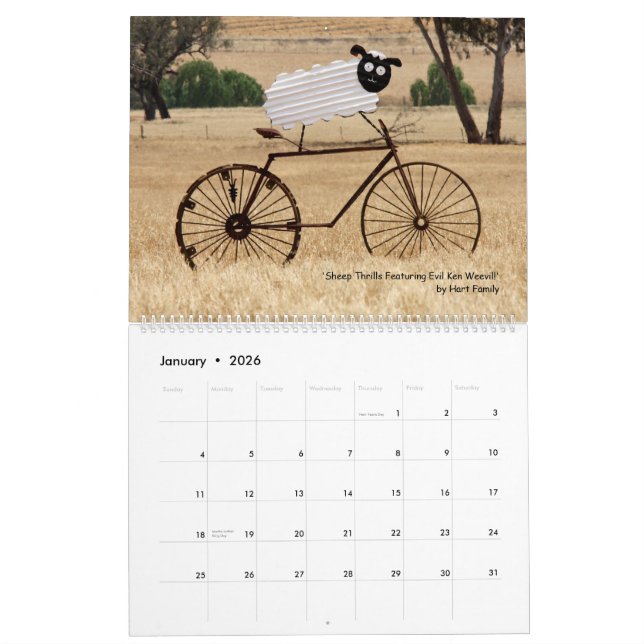 Tiere auf Kalender der Fahrrad-2013 (Jan 2026)