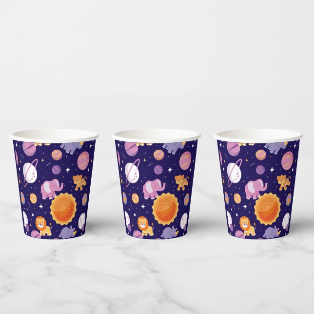Tiere auf Party-Cups Pappbecher (Multi)