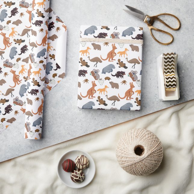 Tiere aus Australien Aussie Wildlife Geschenkpapier (Kunsthandwerk)