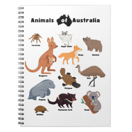 Tiere aus Australien Aussie Wildlife Notizblock