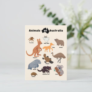 Tiere aus Australien Aussie Wildlife Postkarte