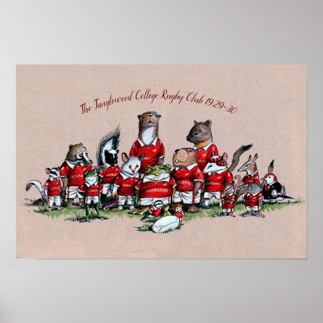 Tiere aus Big Rock: Die Tanglewood-Uni Rugby Poster (Vorne)