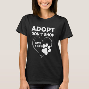 Tiere aus dem Tierheim Adoptieren Tag Katzen Hunde T-Shirt