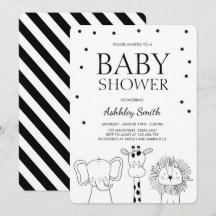 Tiere Baby Dusche laden Zoo Safari Jungle ein